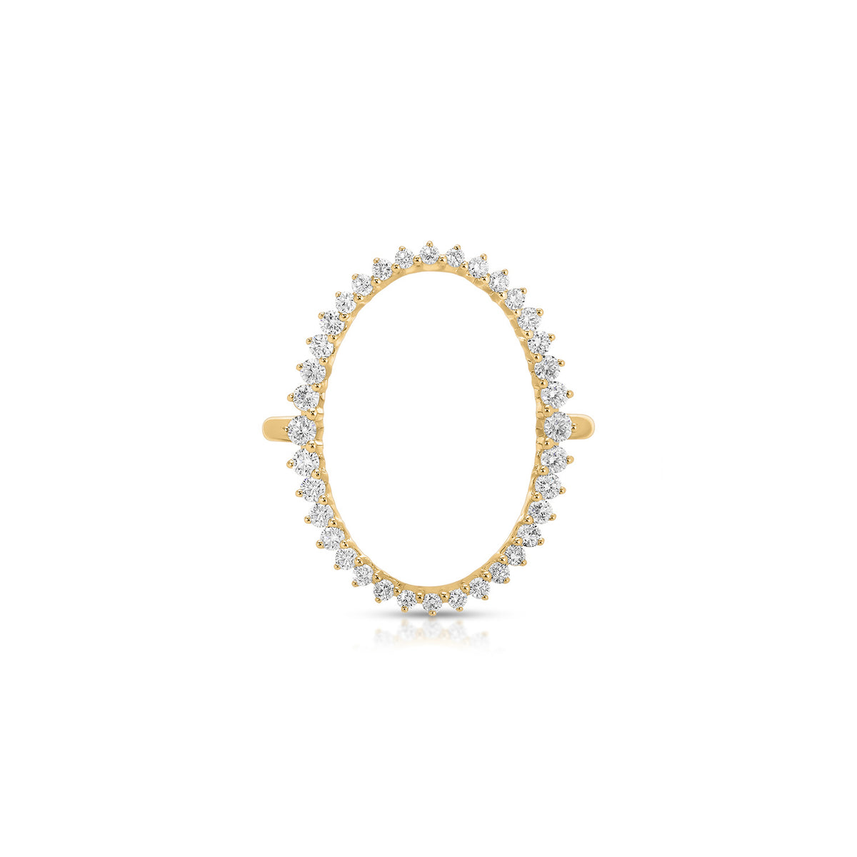 Graduated Diamond Oval Ring