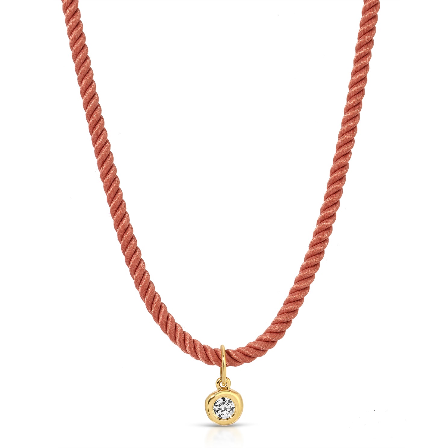 Diamond Pillow Cord Necklace In Peony