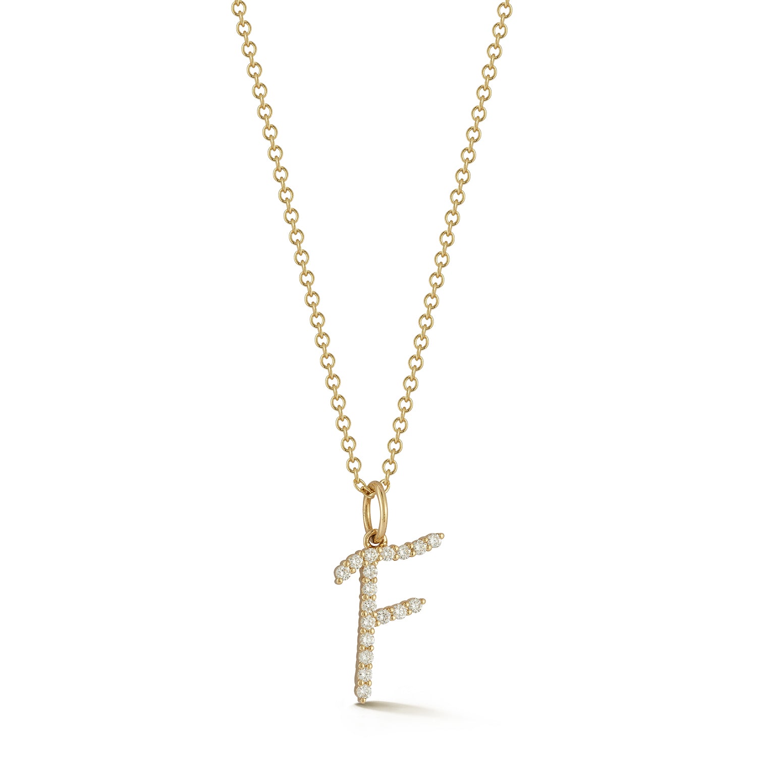 Gold Every Length Script Initial Chain Necklace