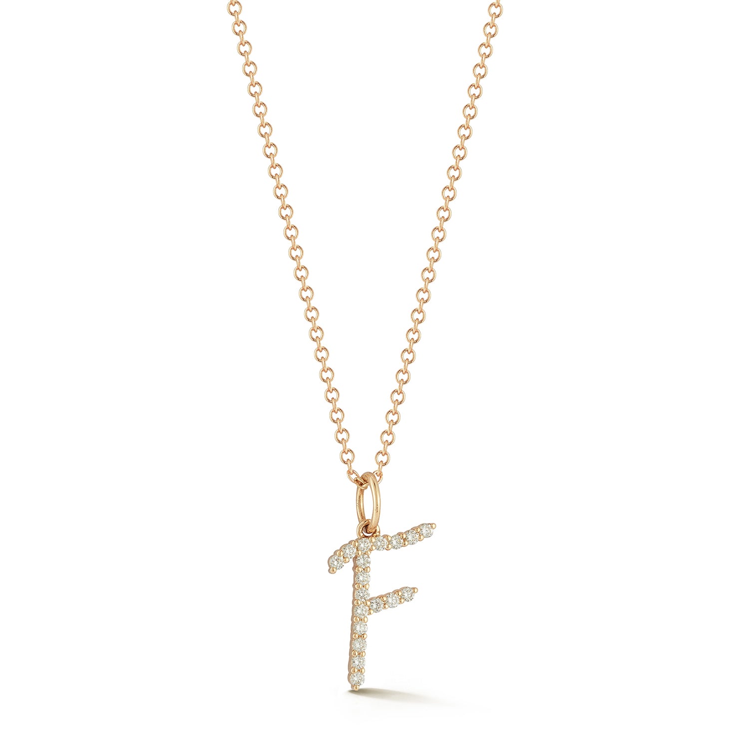 Gold Every Length Script Initial Chain Necklace