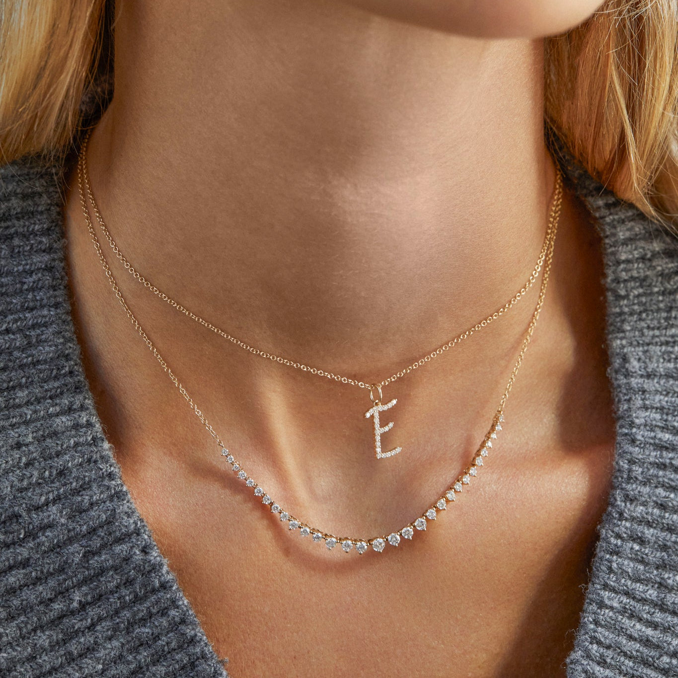 Gold Every Length Initial Chain Necklace
