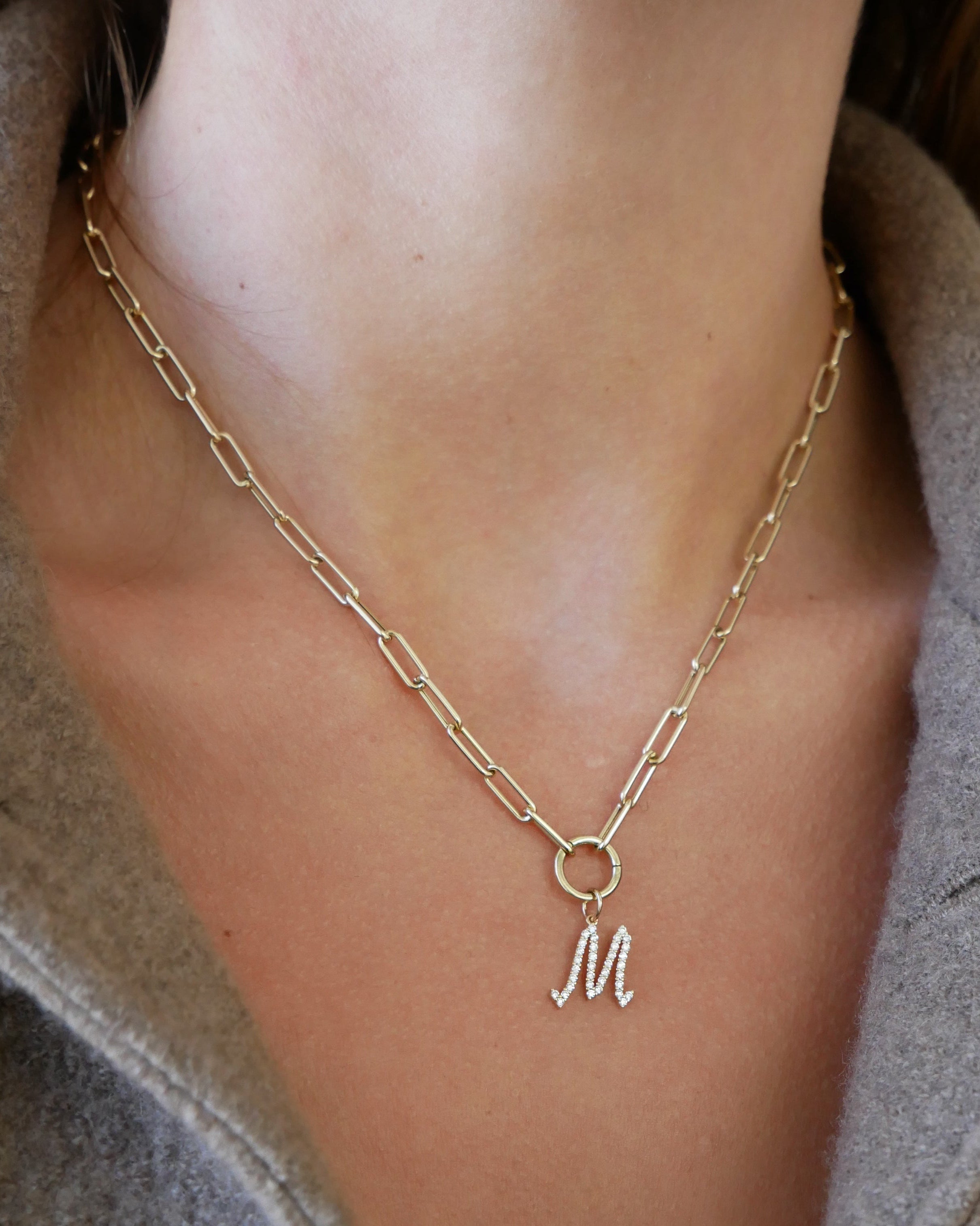 Diamond Script Initial Charm