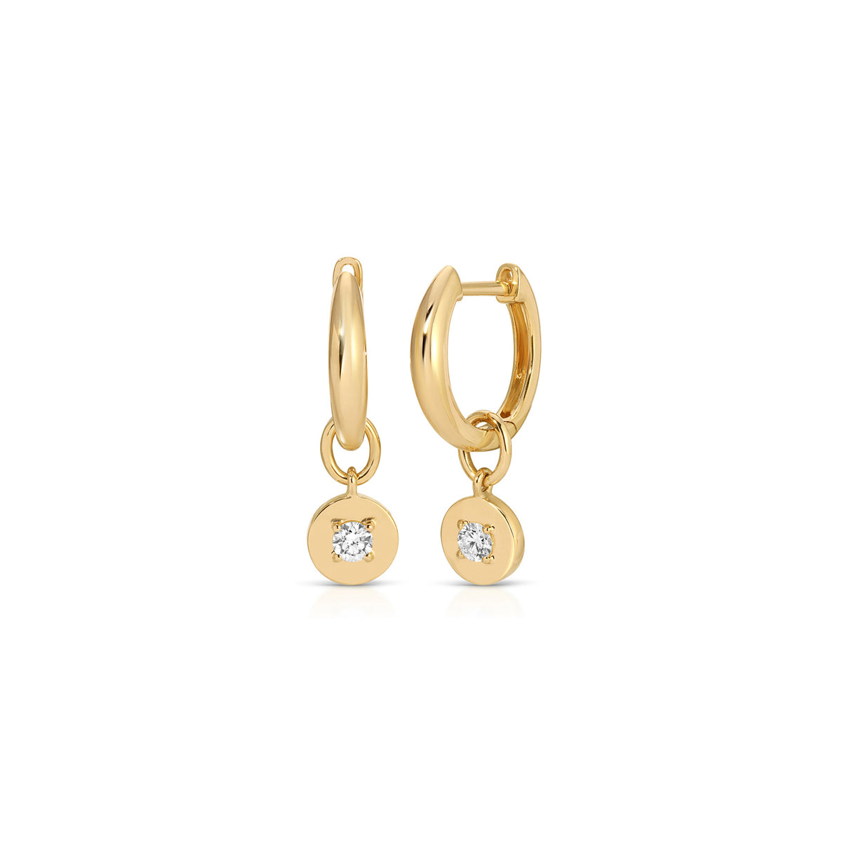 HUGGIE CHARM EARRINGS - GWEN GOLD
