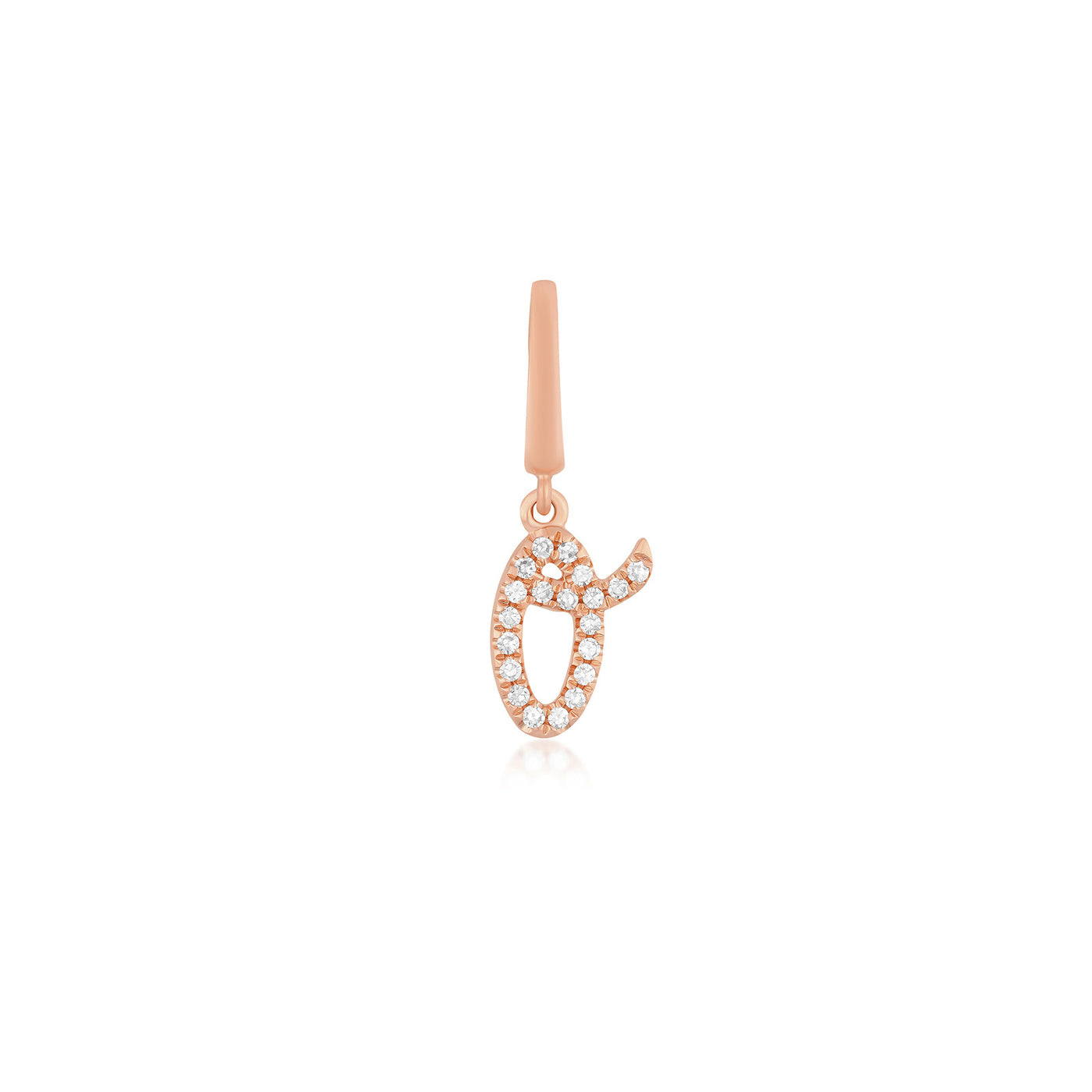 Mini Diamond Script Enhanced Initial Charm