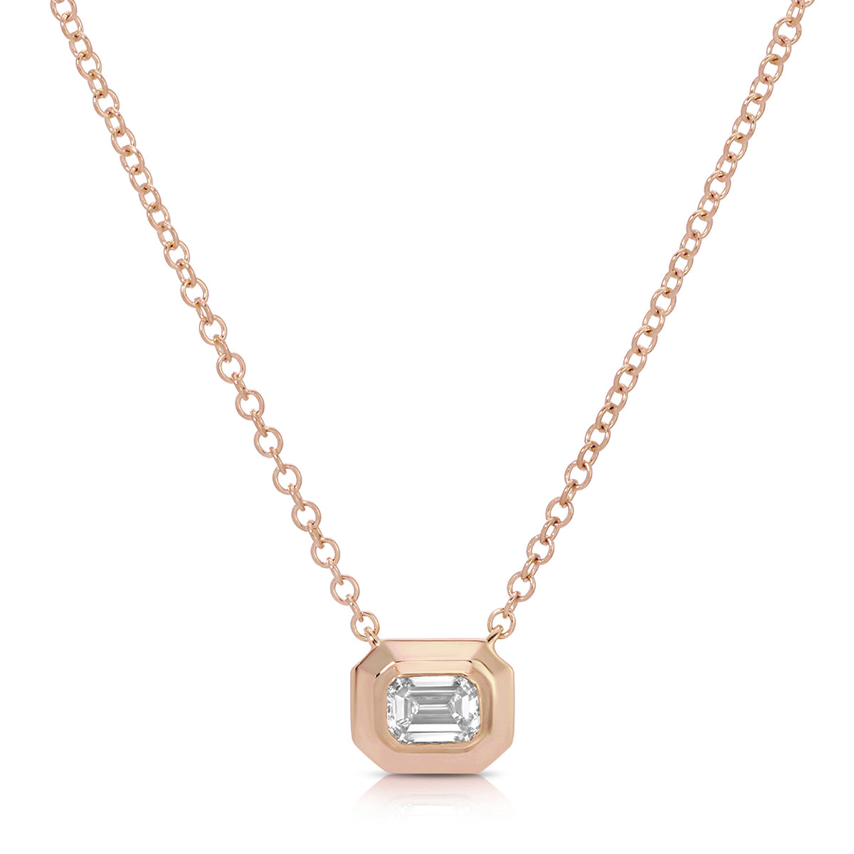 Emerald Cut Diamond Necklace