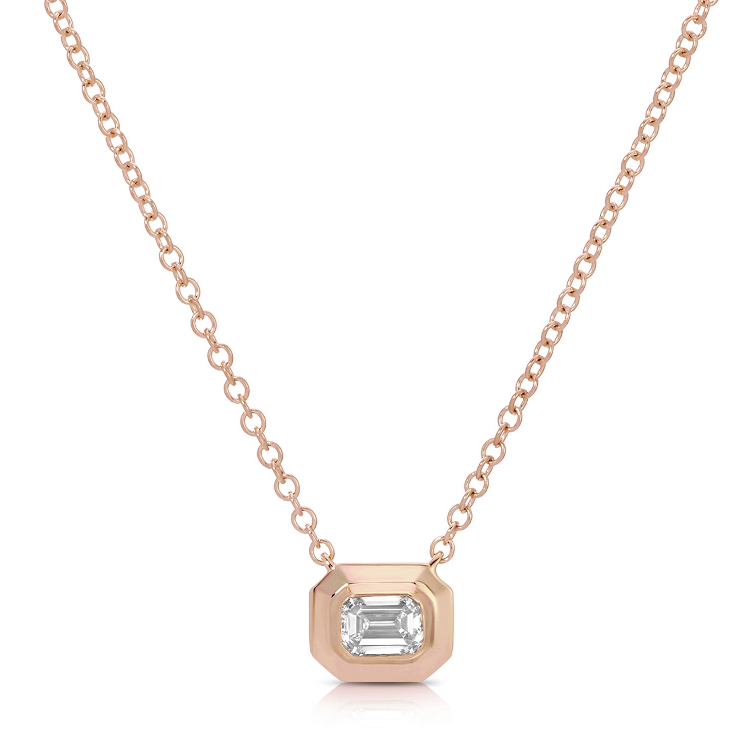 Emerald Cut Diamond Necklace