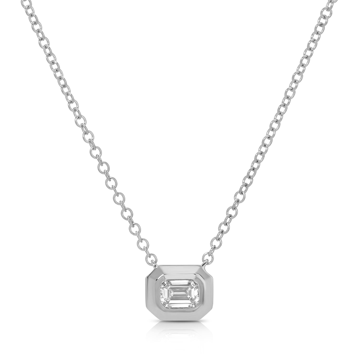 Emerald Cut Diamond Necklace