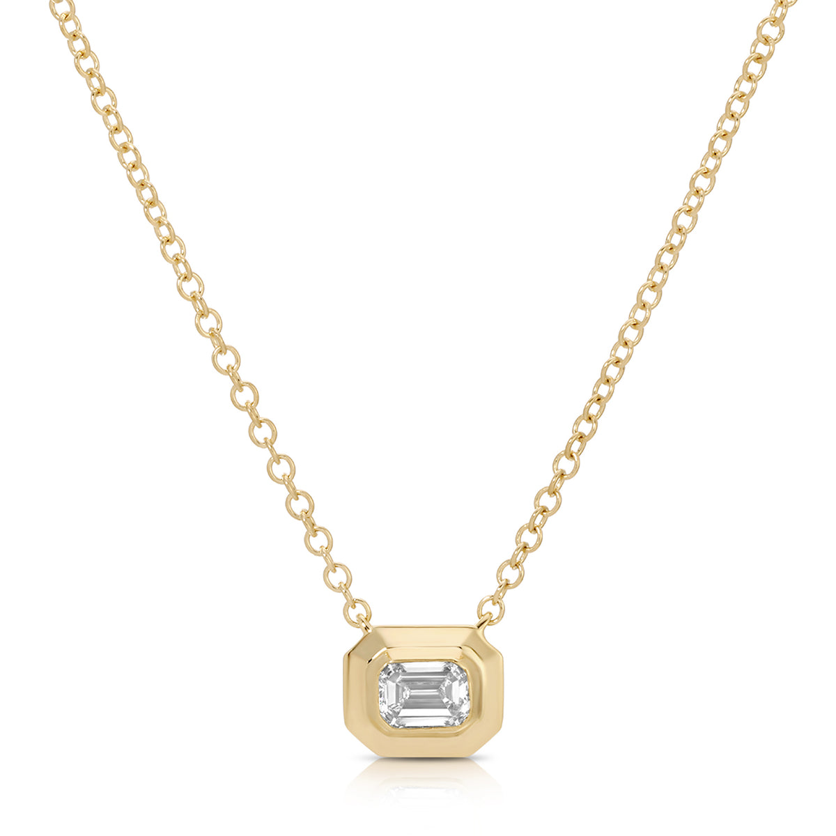Emerald Cut Diamond Necklace