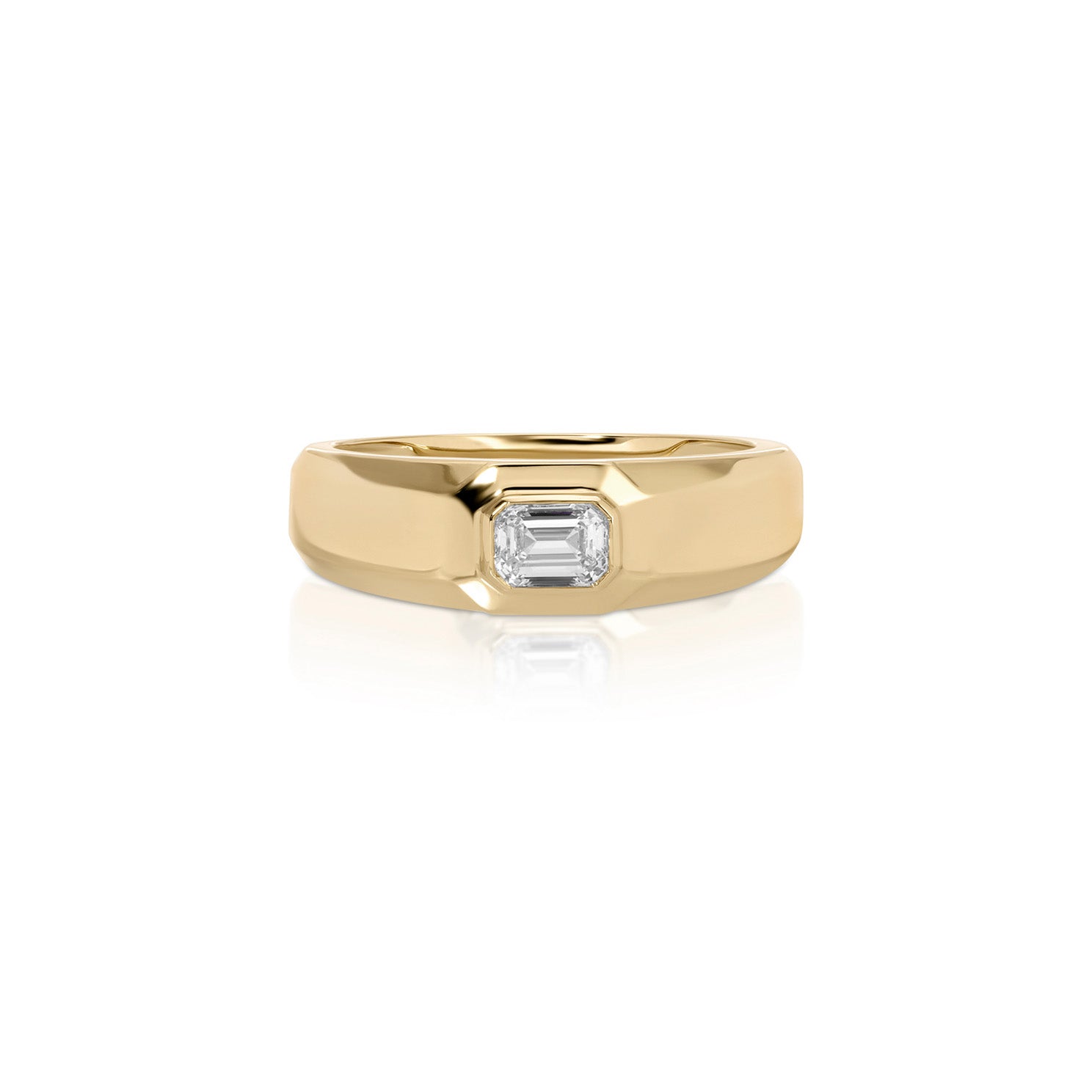 Emerald Cut Diamond Signet Ring