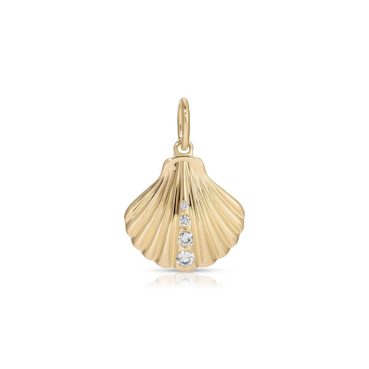 Gold and Diamond Shell Charm