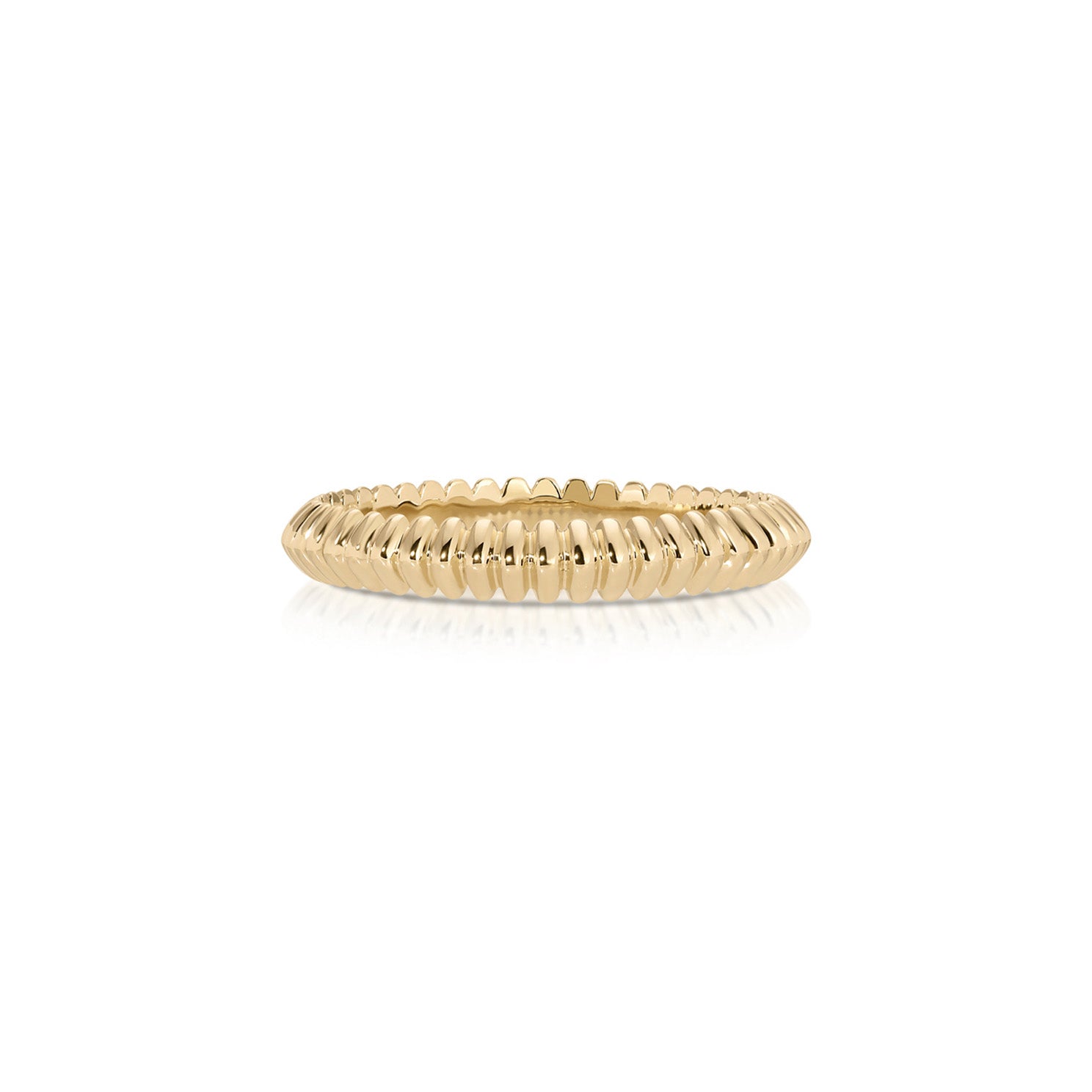 Gold Fluted Knife Edge Ring