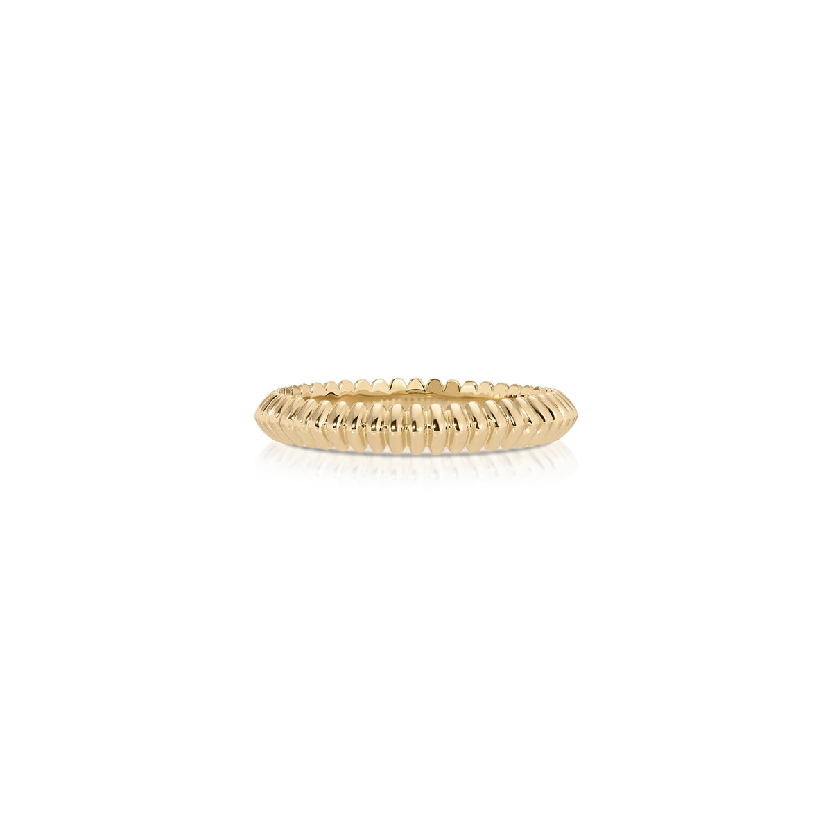 Gold Fluted Knife Edge Ring
