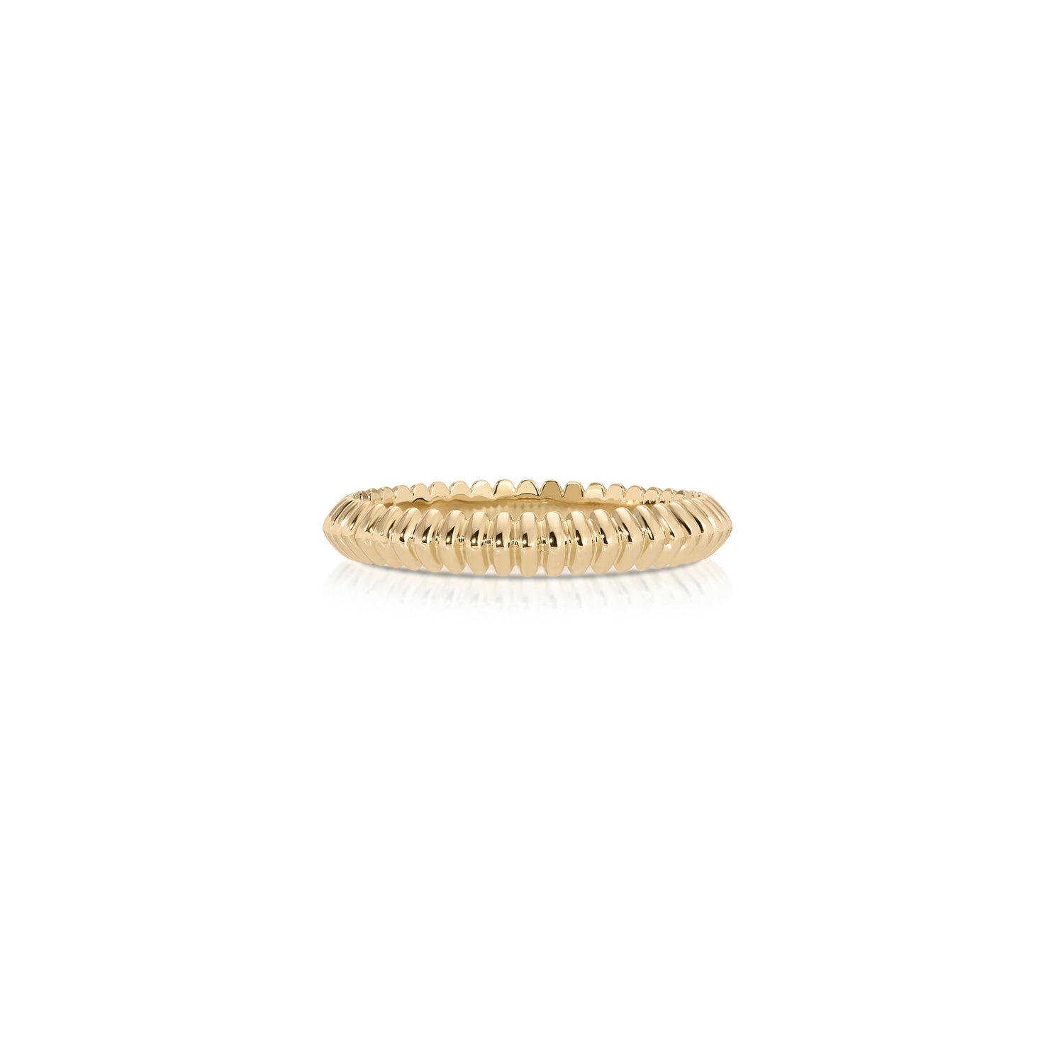 Gold Fluted Knife Edge Ring