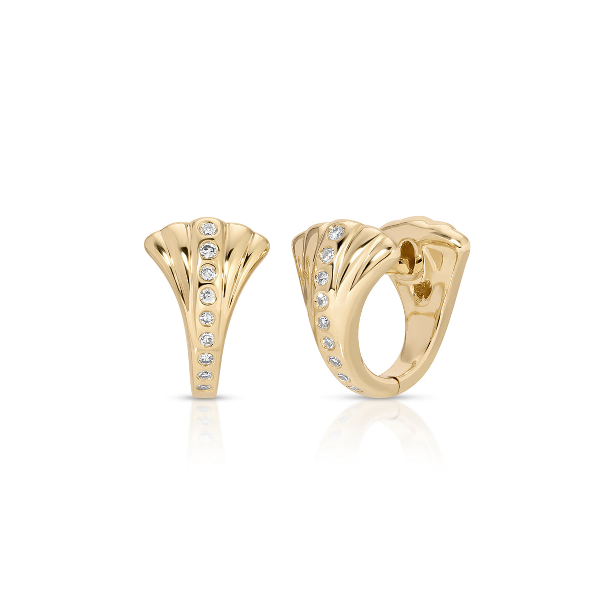 Diamond Isla Huggie Earrings