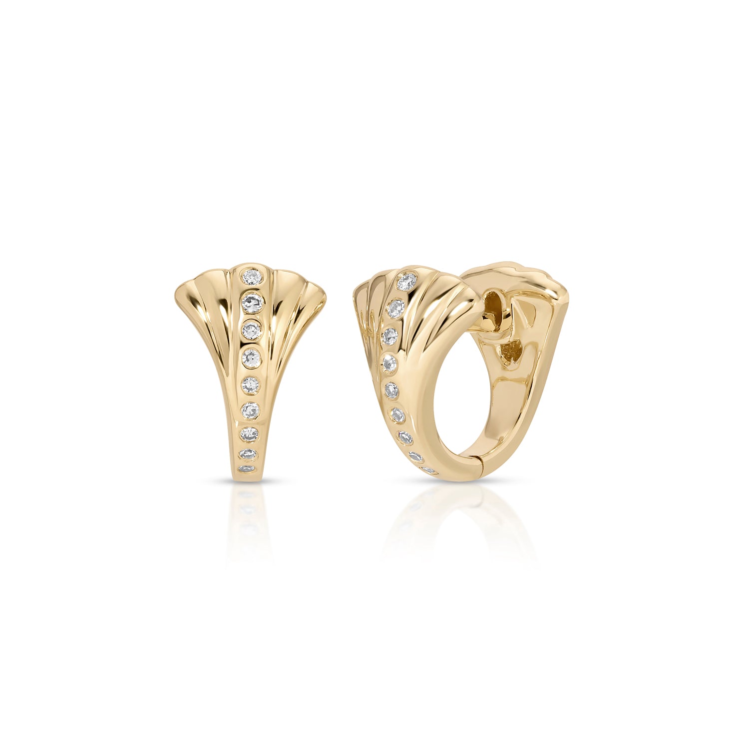 Diamond Isla Huggie Earrings