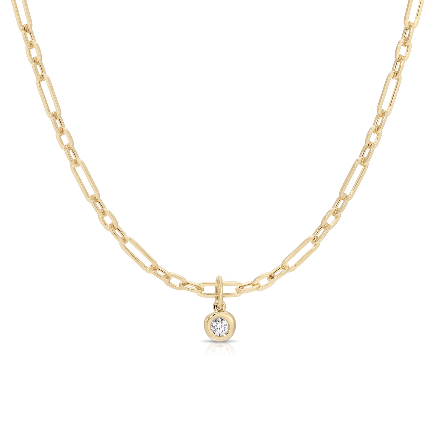 Diamond Pillow Mini Mixed Chain Necklace