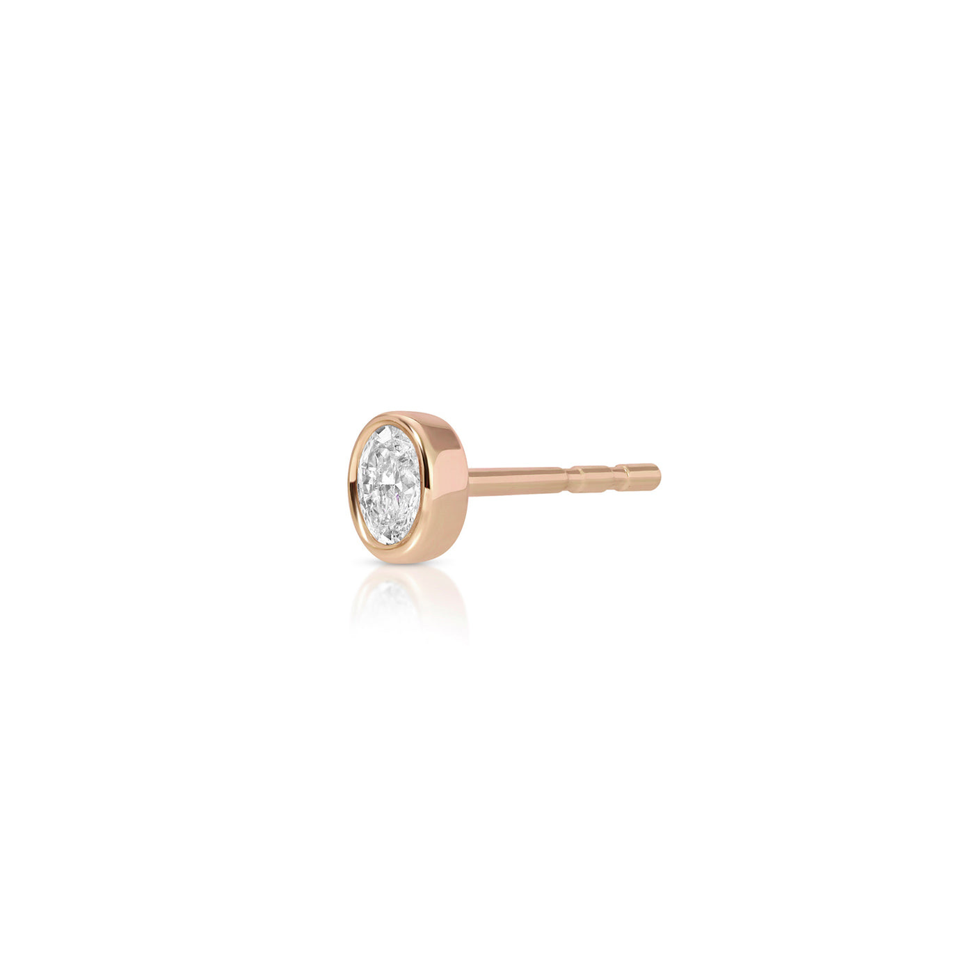 Bezel Set Oval Diamond Stud Earrings