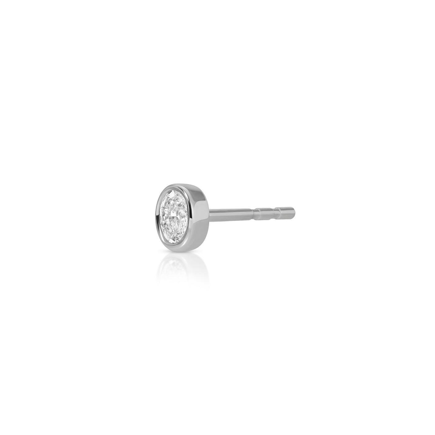 Bezel Set Oval Diamond Stud Earrings