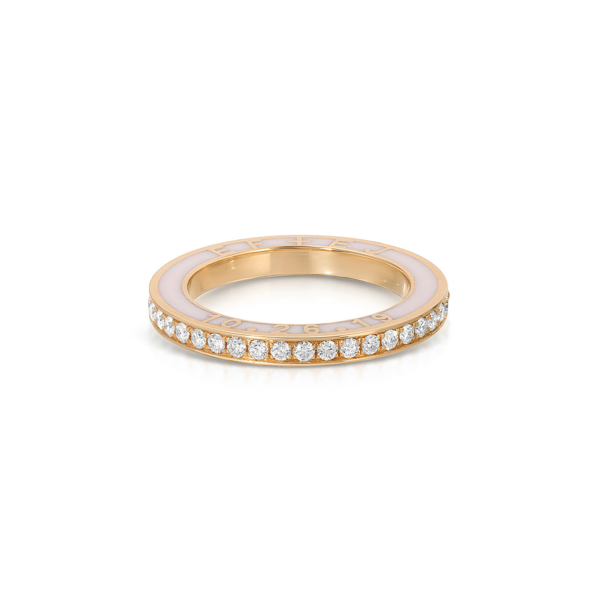 Diamond and Enamel  Personalized Eternity Band