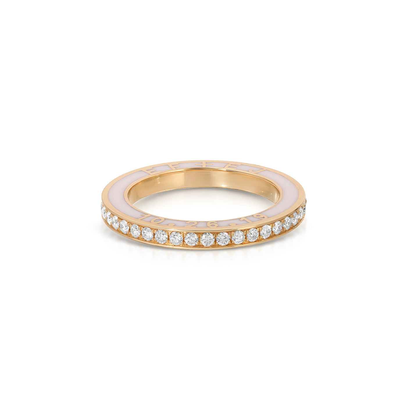 Diamond and Enamel  Personalized Eternity Band