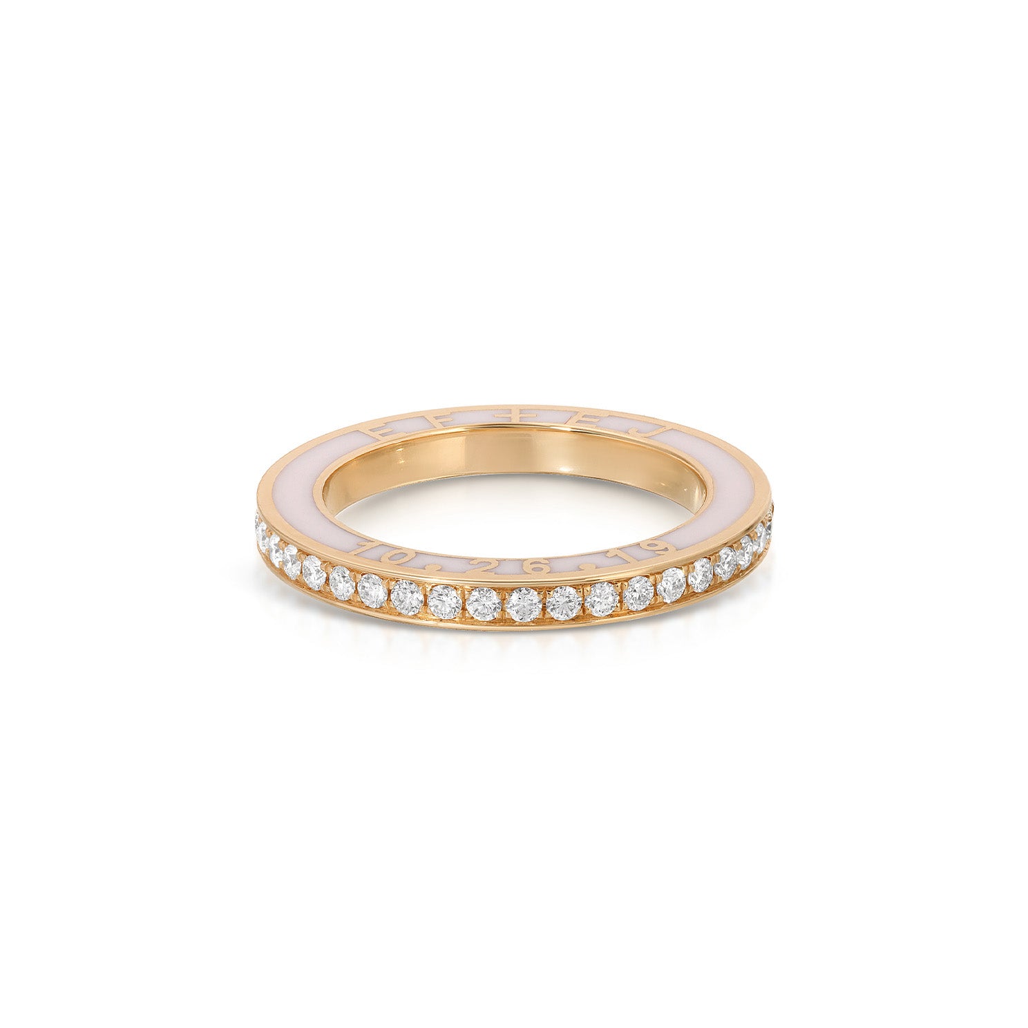 Diamond and Enamel  Personalized Eternity Band