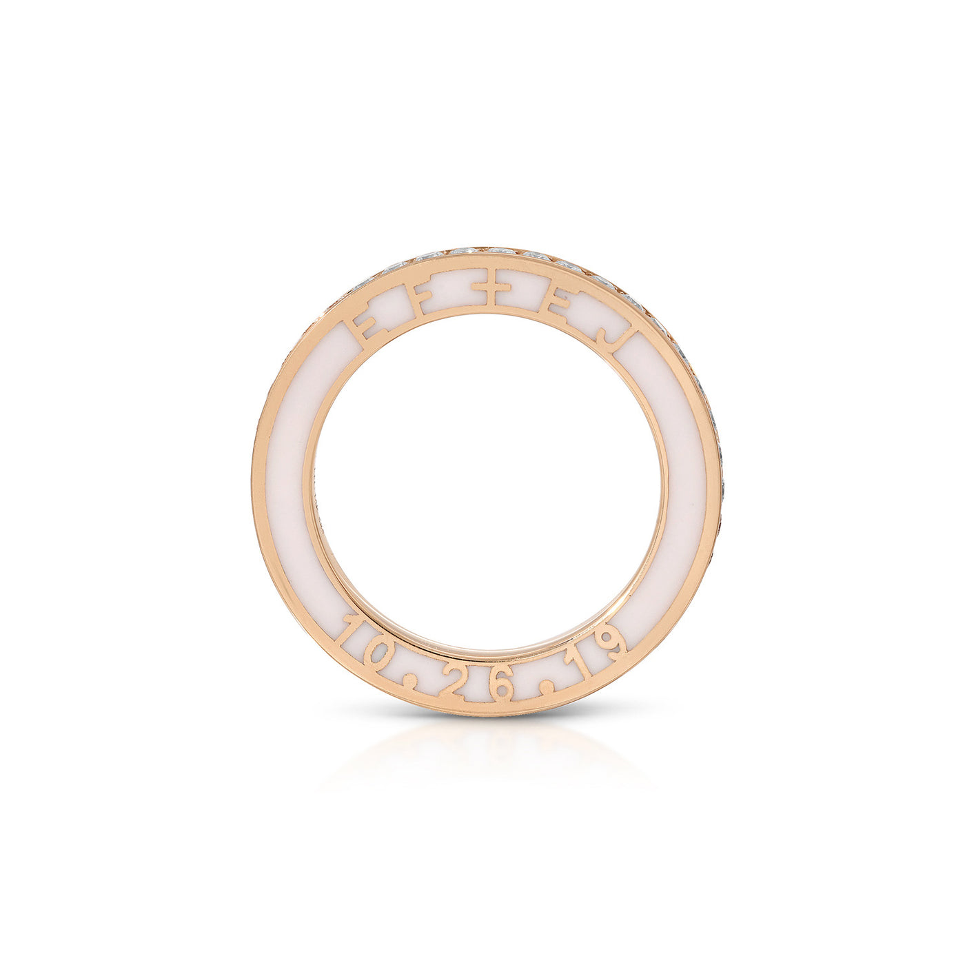Diamond and Enamel  Personalized Eternity Band