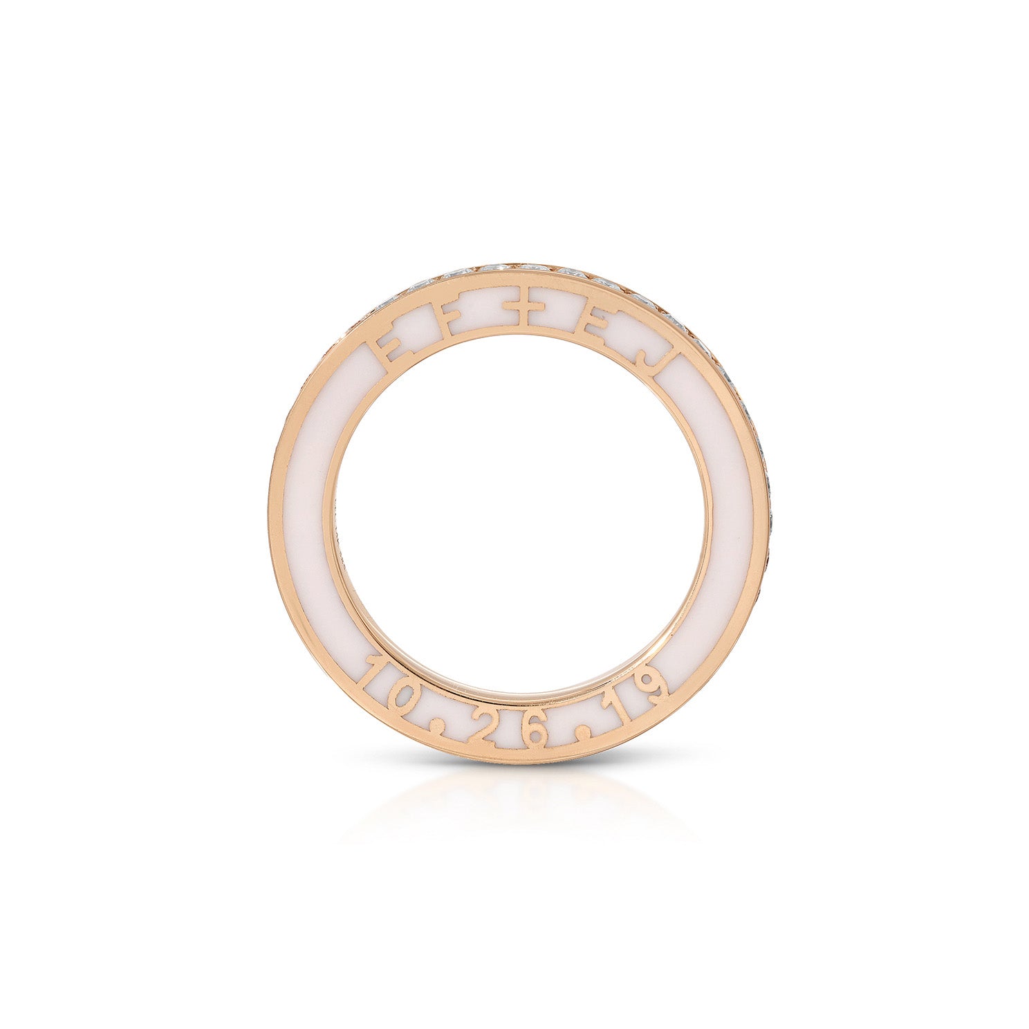 Diamond and Enamel  Personalized Eternity Band