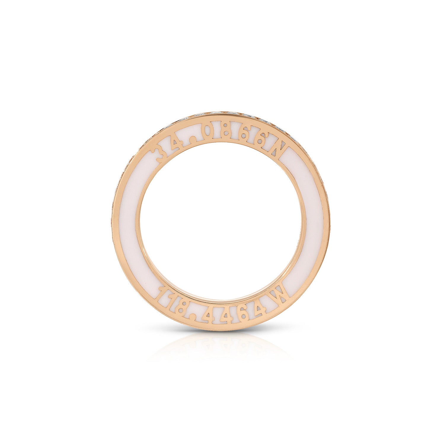 Diamond and Enamel  Personalized Eternity Band