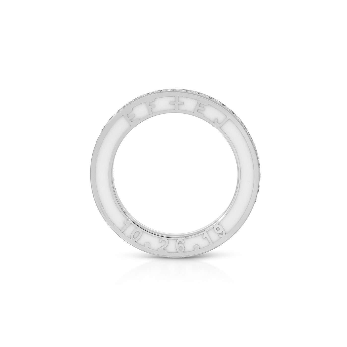Diamond and Enamel  Personalized Eternity Band
