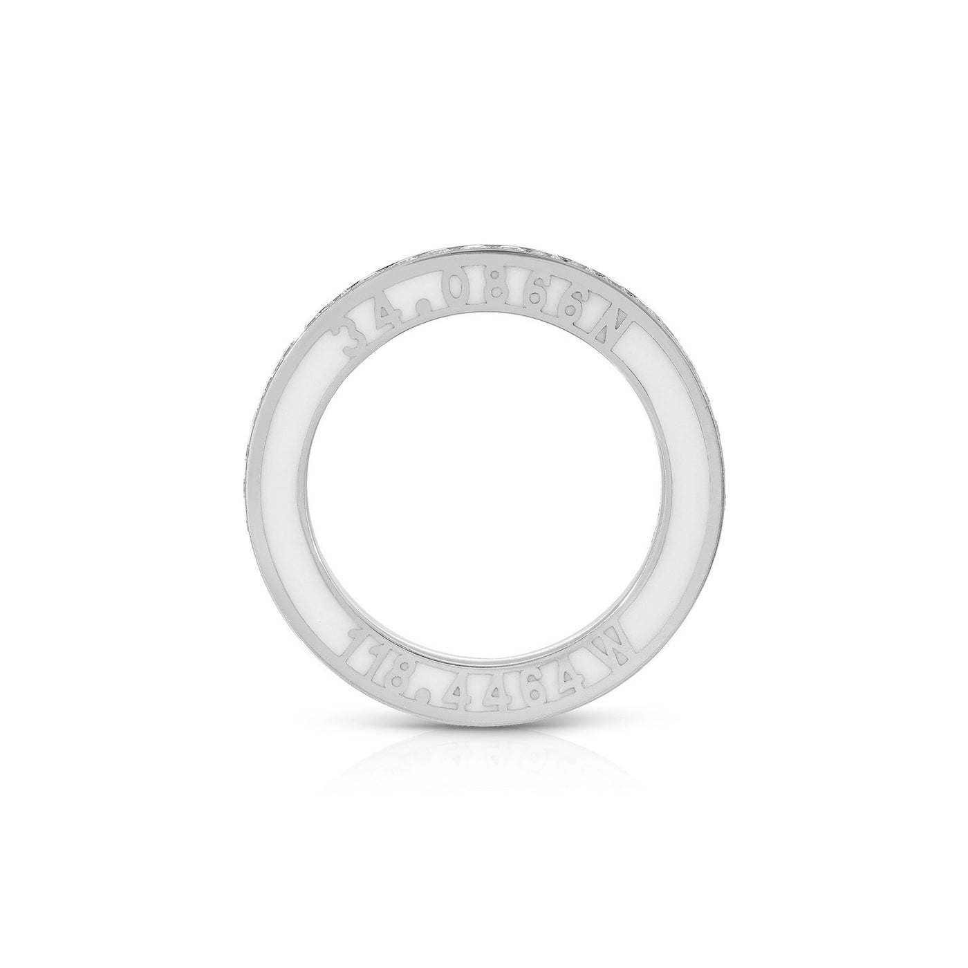 Diamond and Enamel  Personalized Eternity Band