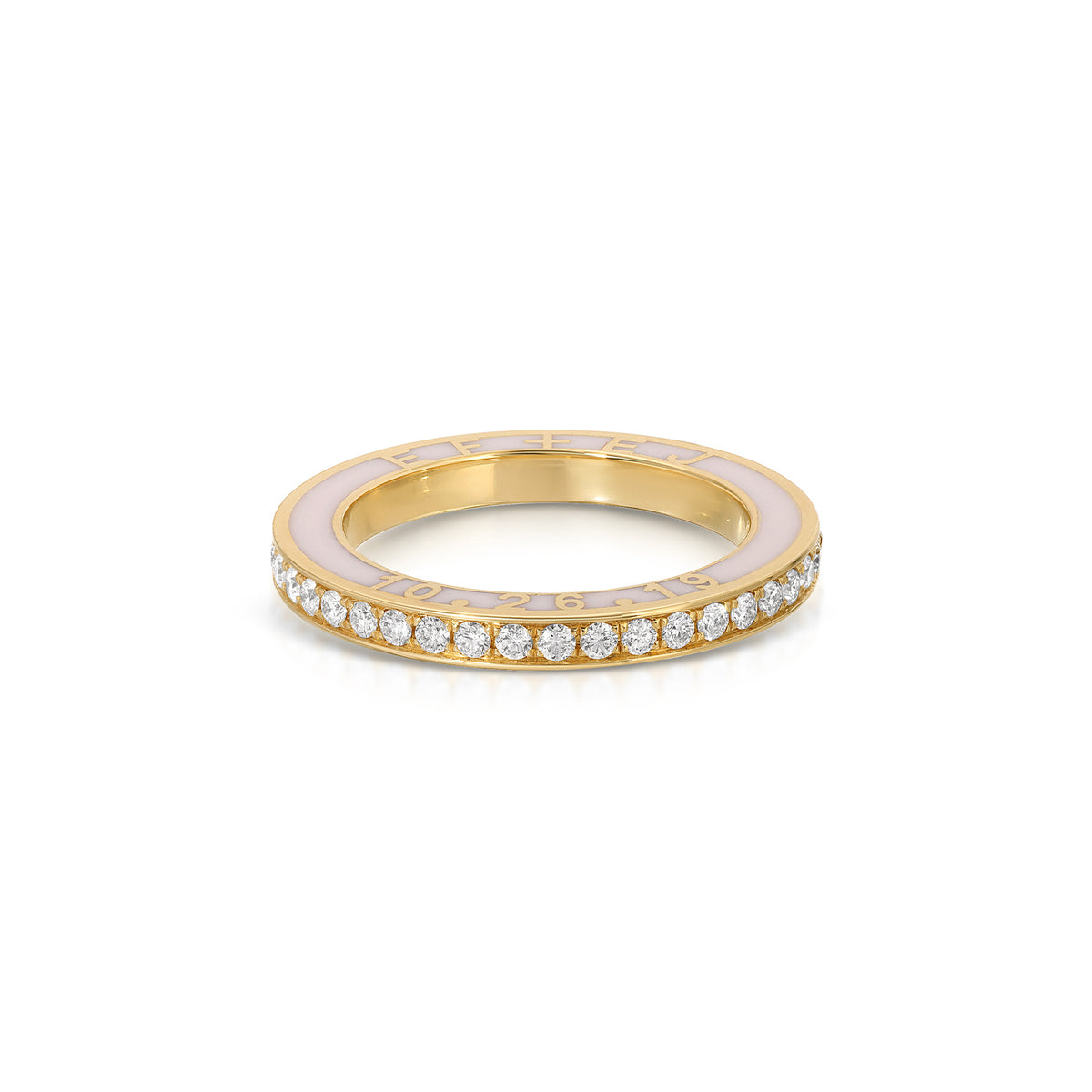 Diamond and Enamel  Personalized Eternity Band