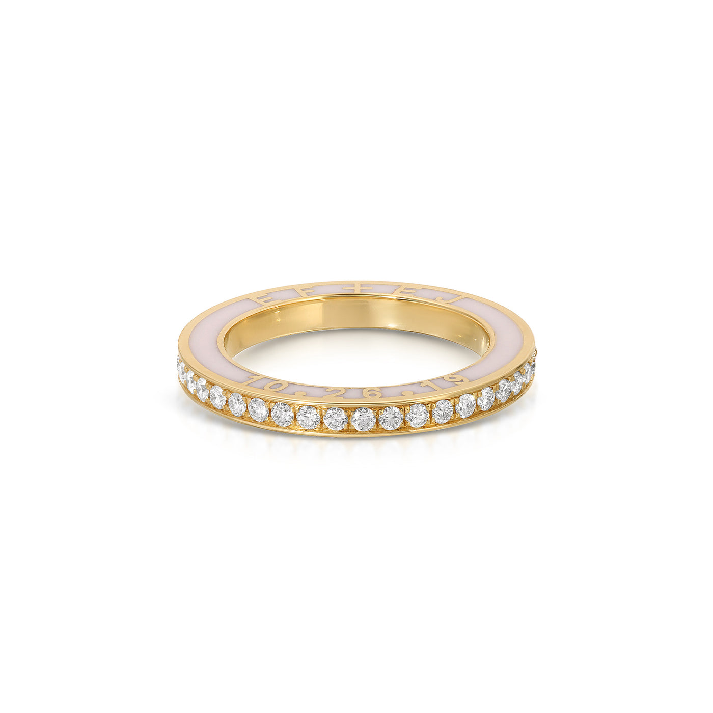 Diamond and Enamel  Personalized Eternity Band