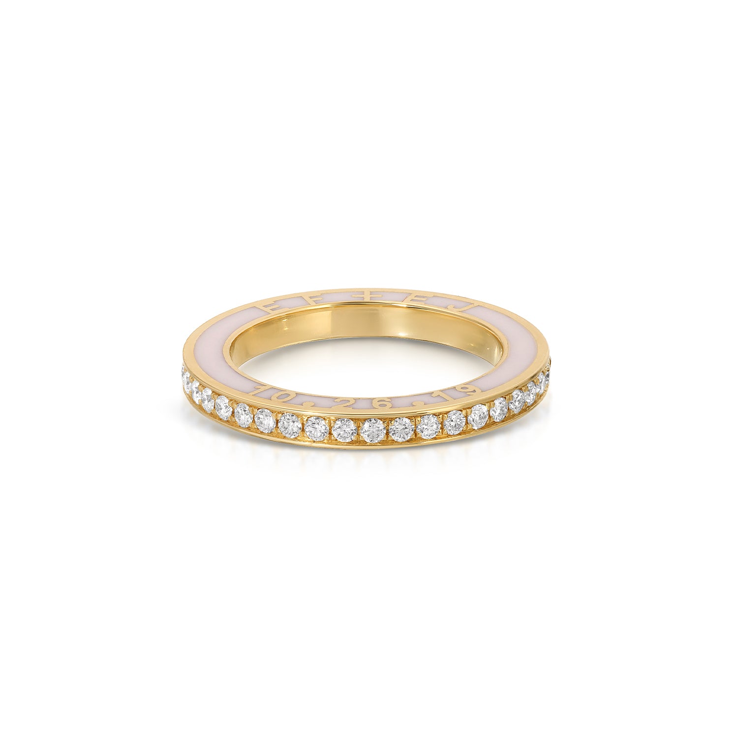 Diamond and Enamel  Personalized Eternity Band