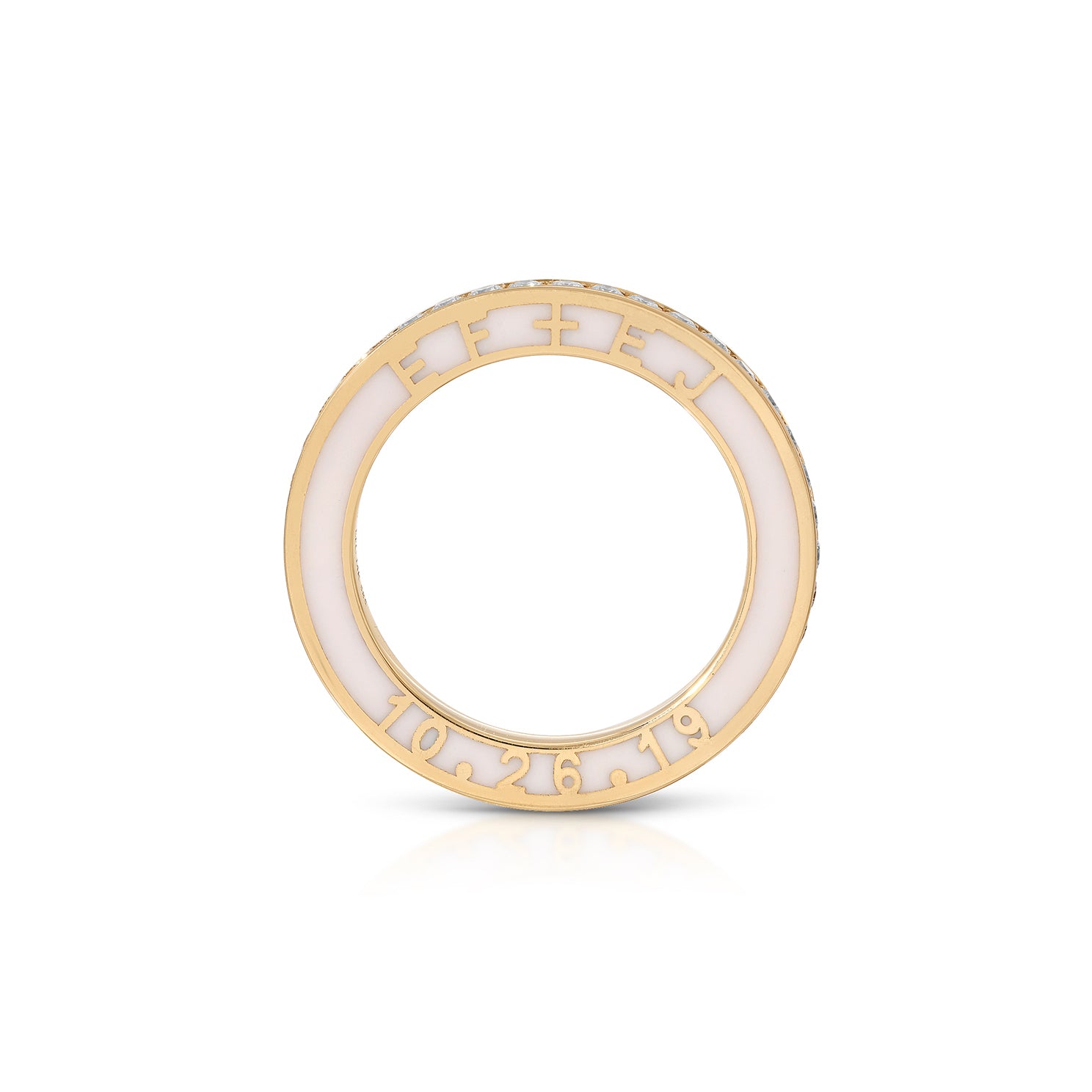 Diamond and Enamel  Personalized Eternity Band