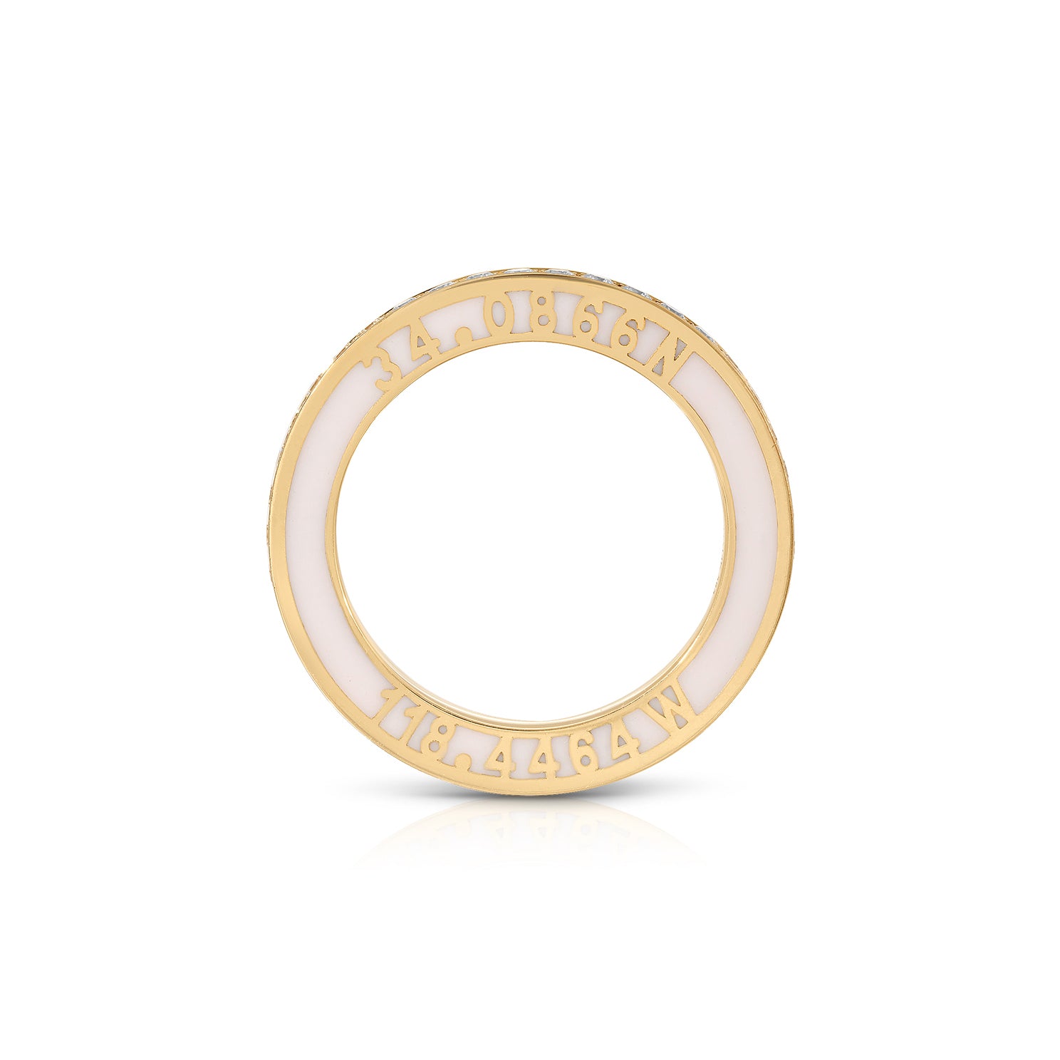 Diamond and Enamel  Personalized Eternity Band