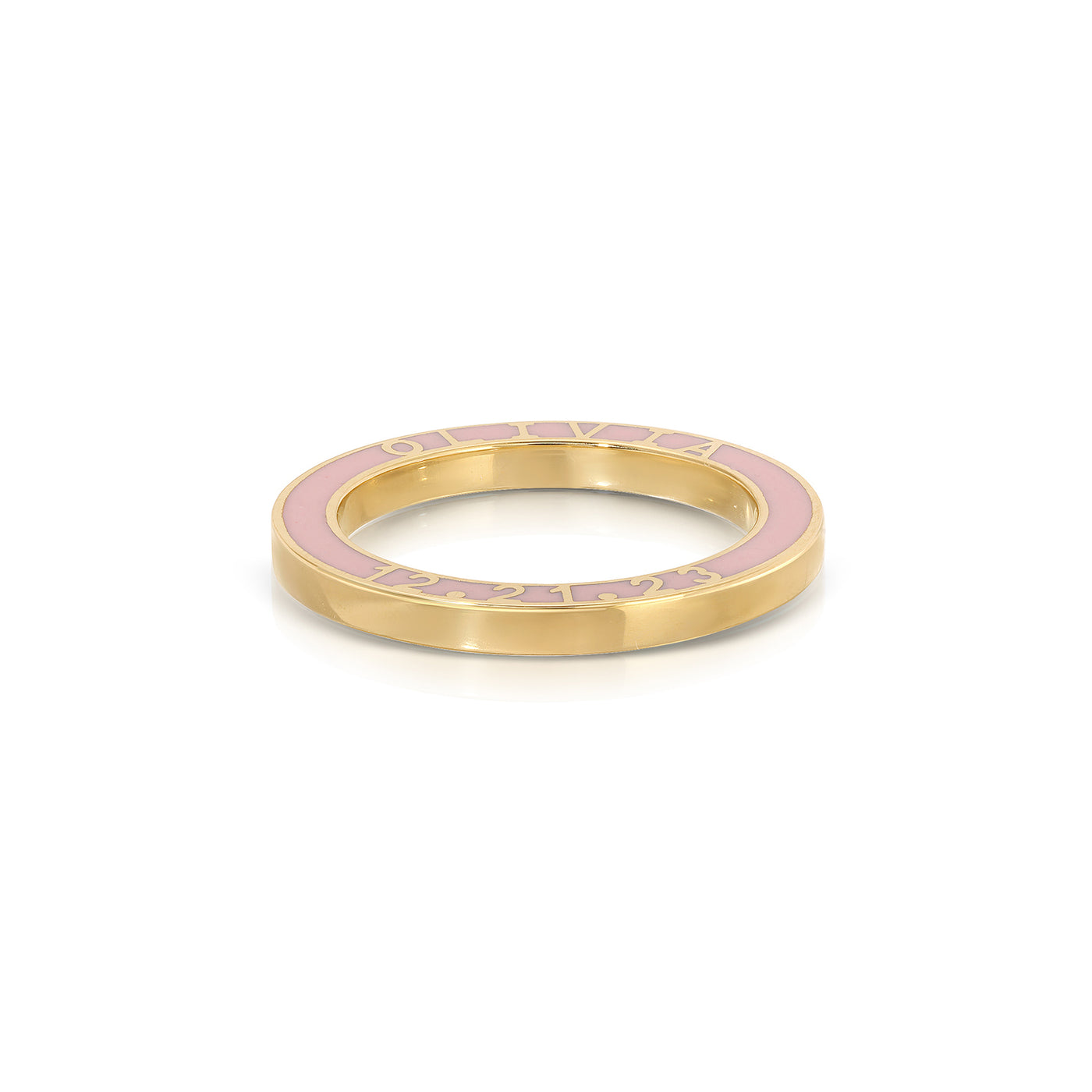 Gold and Enamel  Personalized Eternity Band