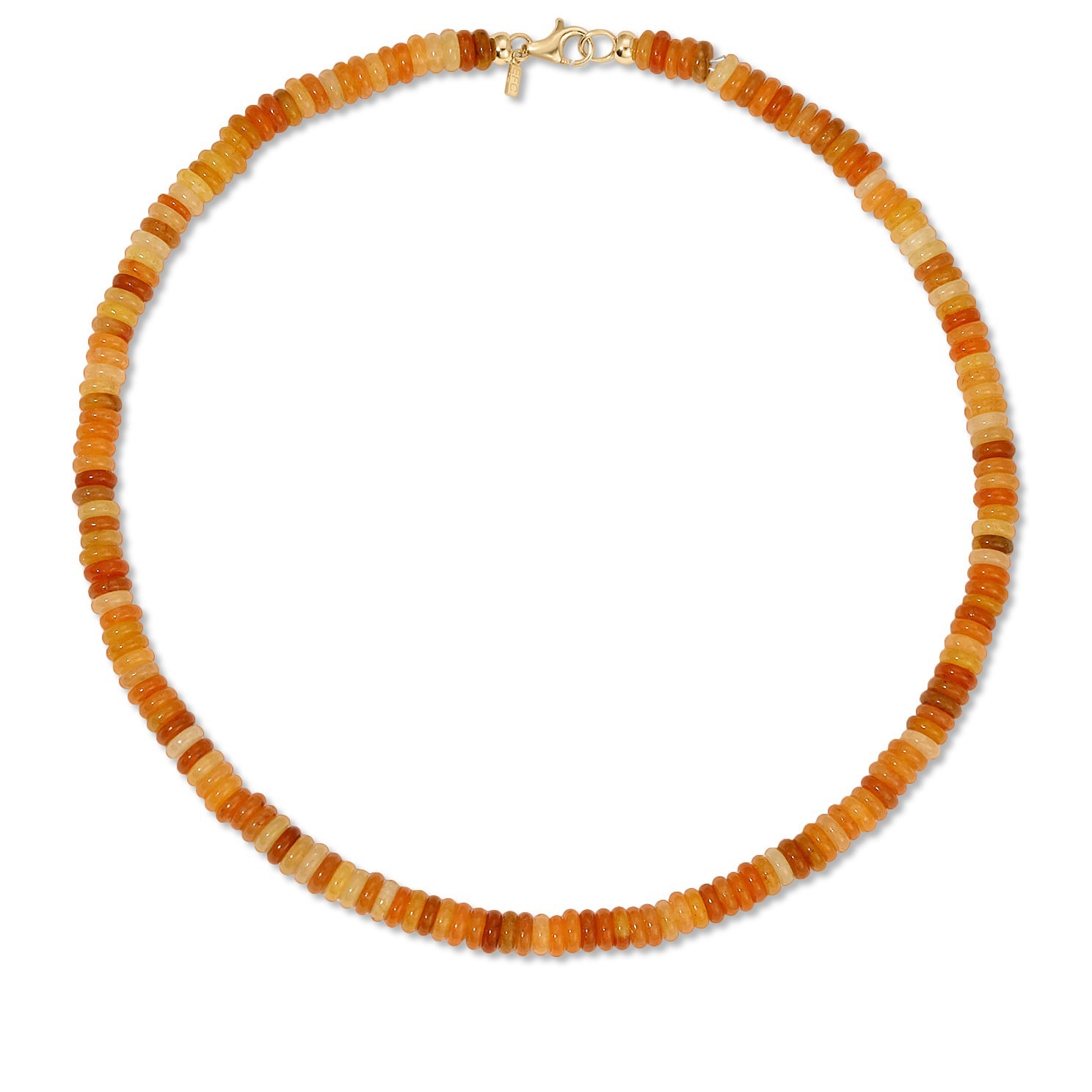 Amber Aventurine Rondelle Bead Necklace