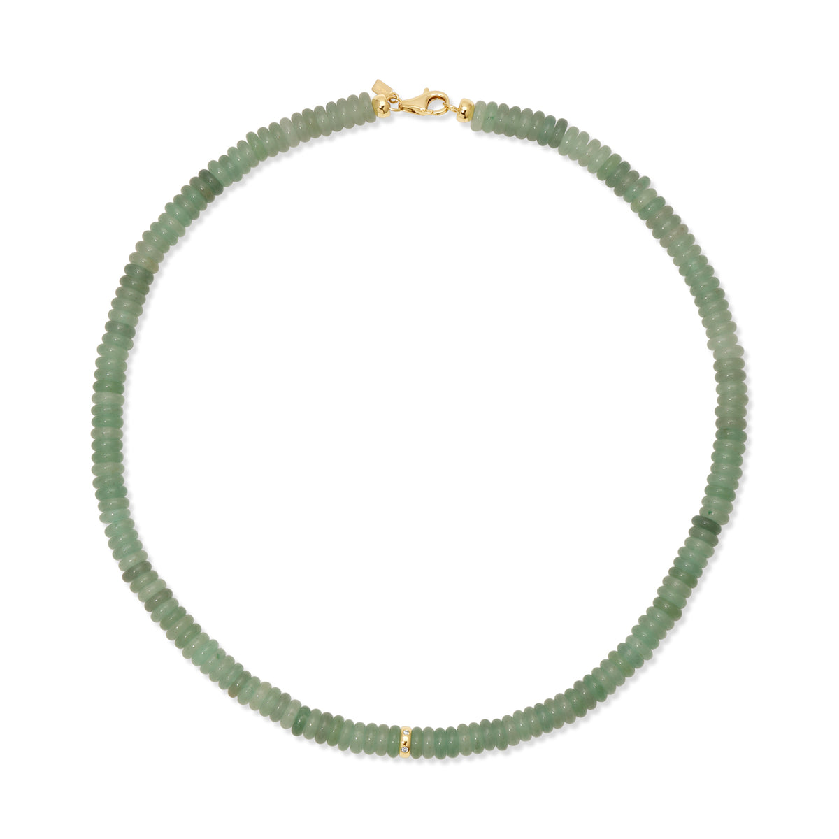 Green Aventurine Rondelle Bead Necklace