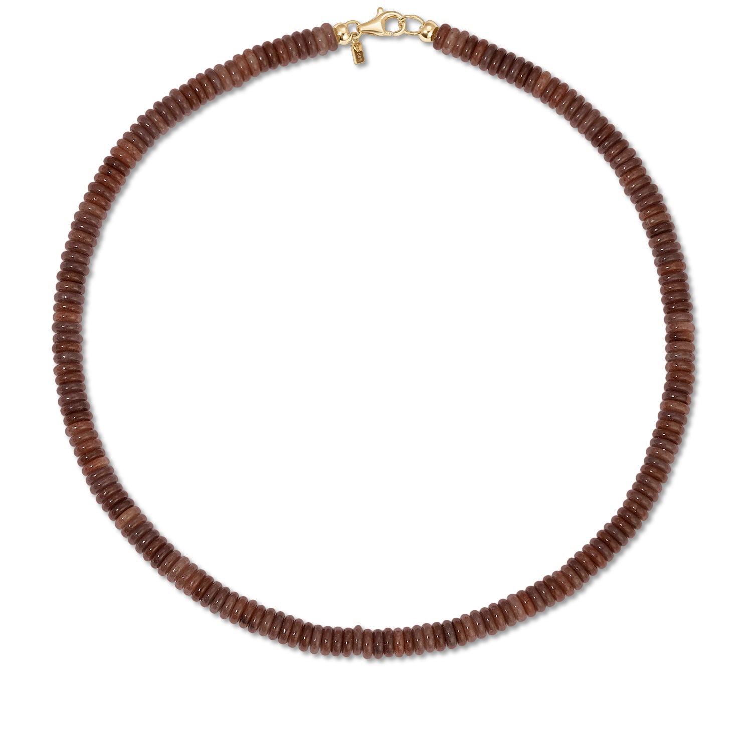 Plum Aventurine Rondelle Bead Necklace