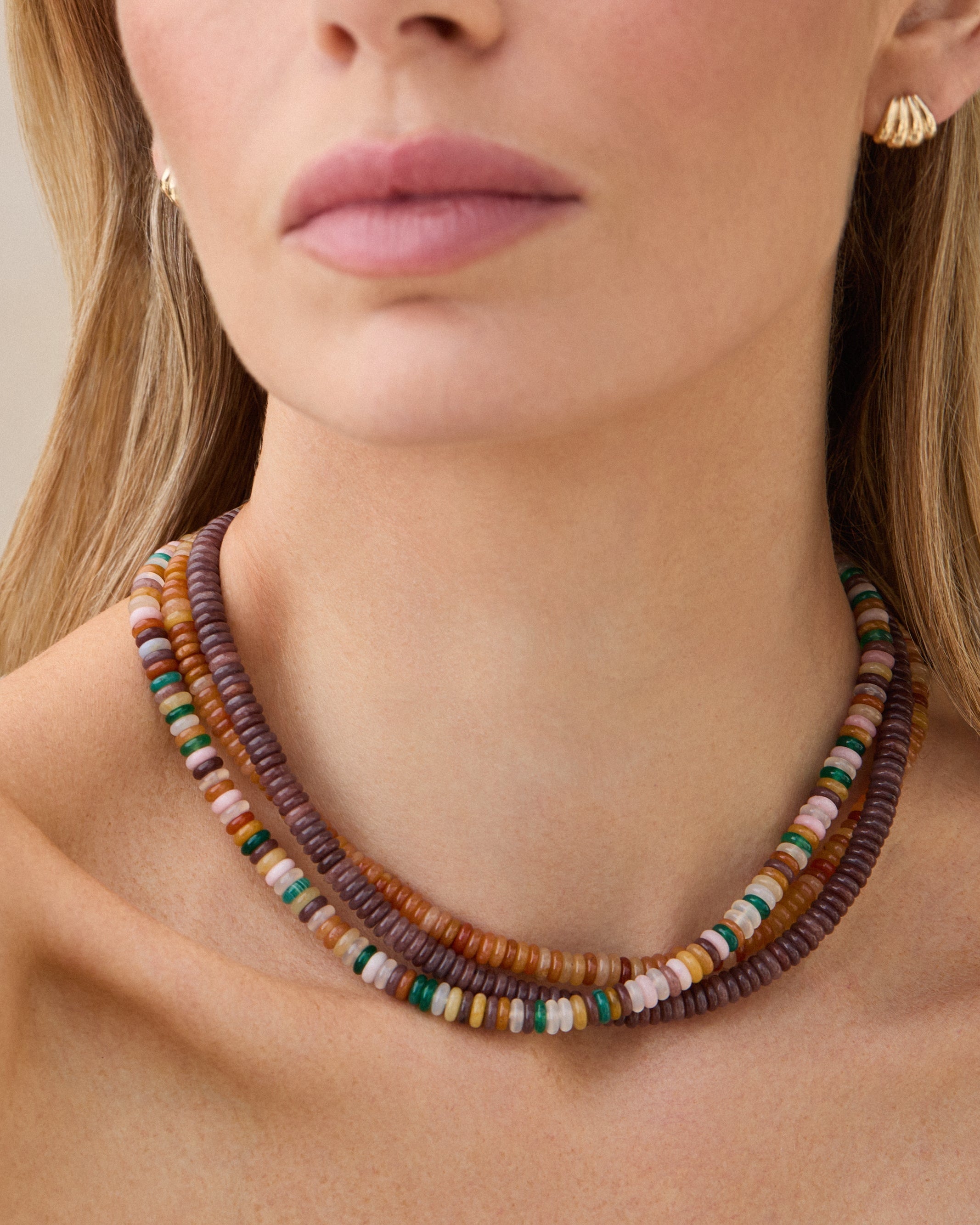 Desert Mix Rondelle Bead Necklace