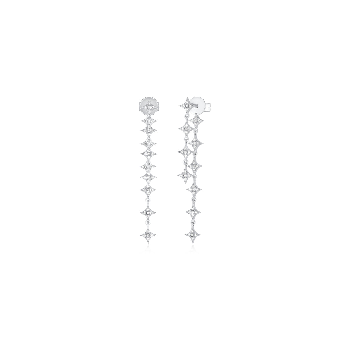 Multi Diamond Sparkle Drop Earrings