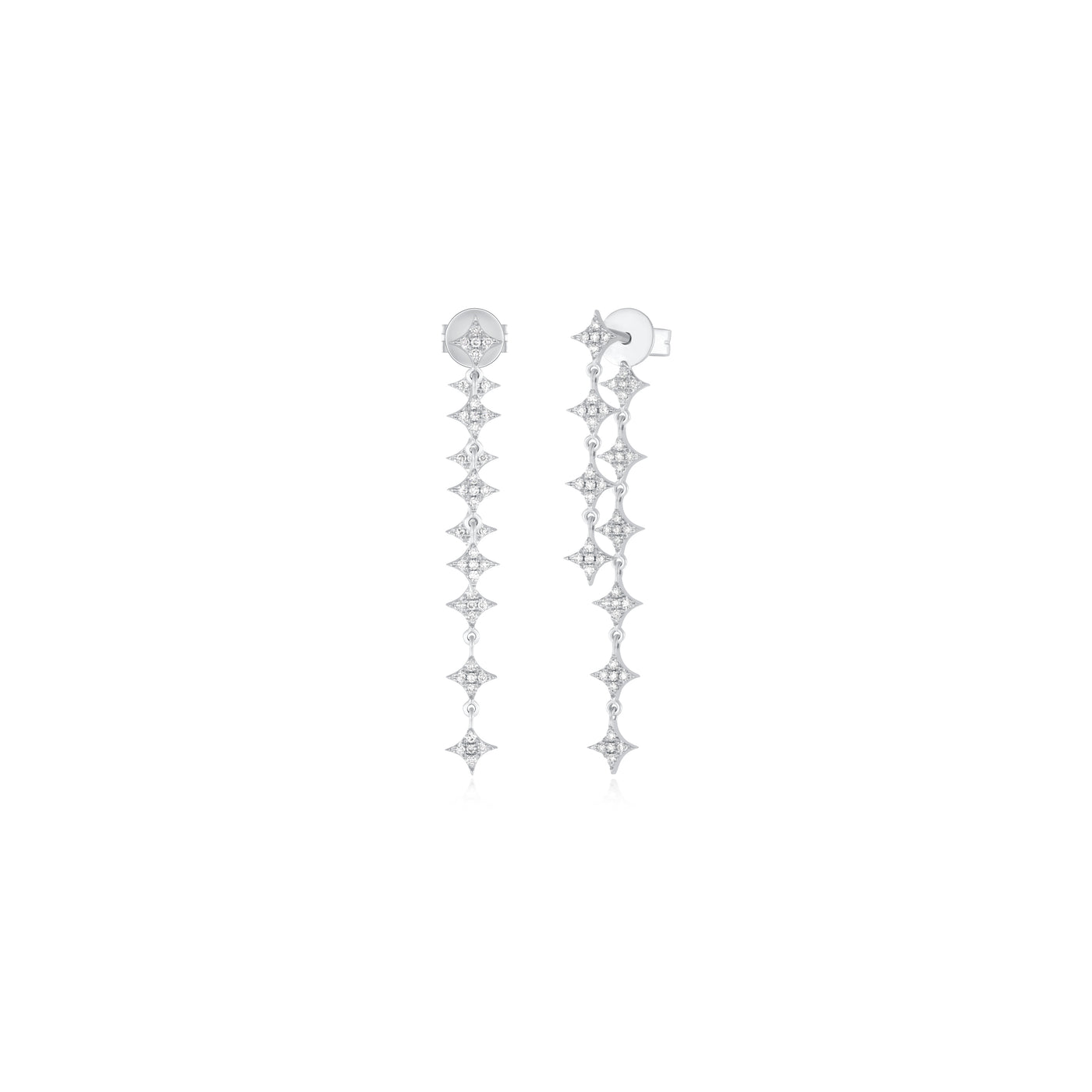 Multi Diamond Sparkle Drop Earrings