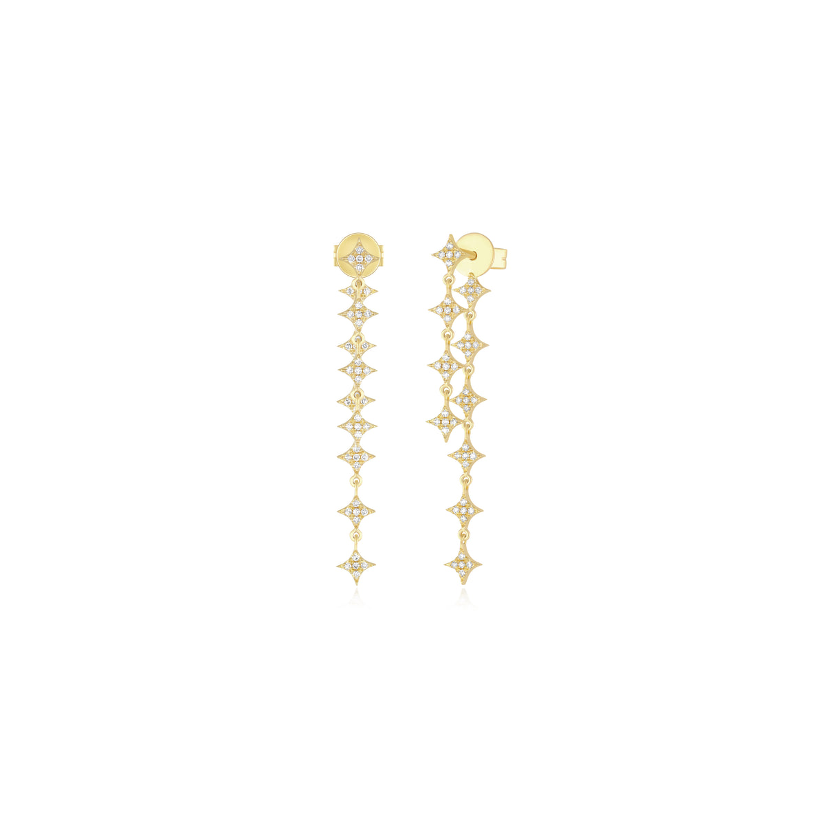 Multi Diamond Sparkle Drop Earrings