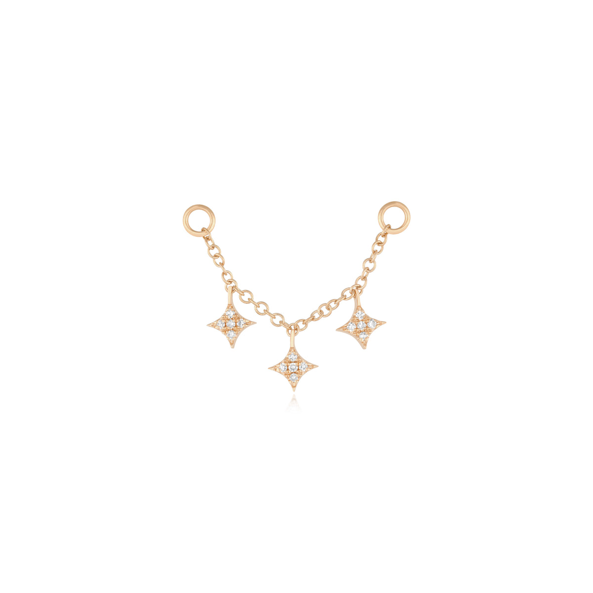 Triple Diamond Sparkle Stud Earring Charm