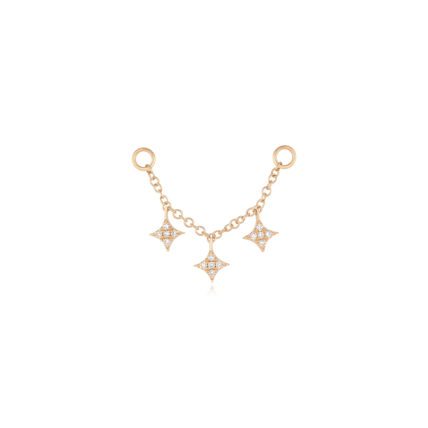 Triple Diamond Sparkle Stud Earring Charm
