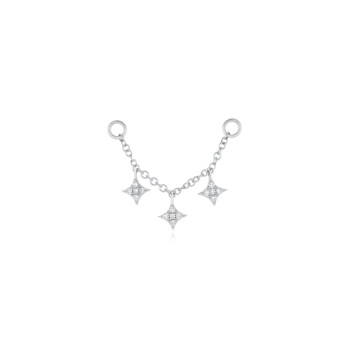 Triple Diamond Sparkle Stud Earring Charm