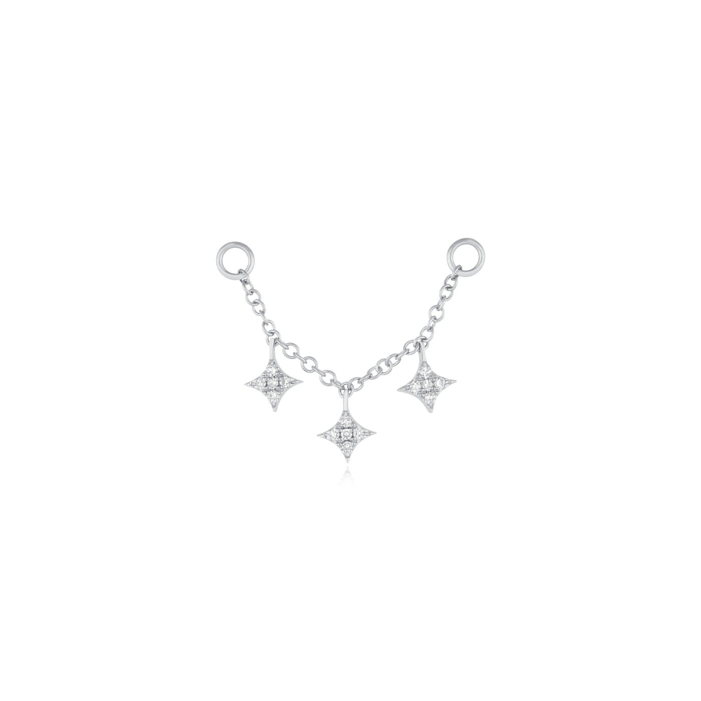 Triple Diamond Sparkle Stud Earring Charm