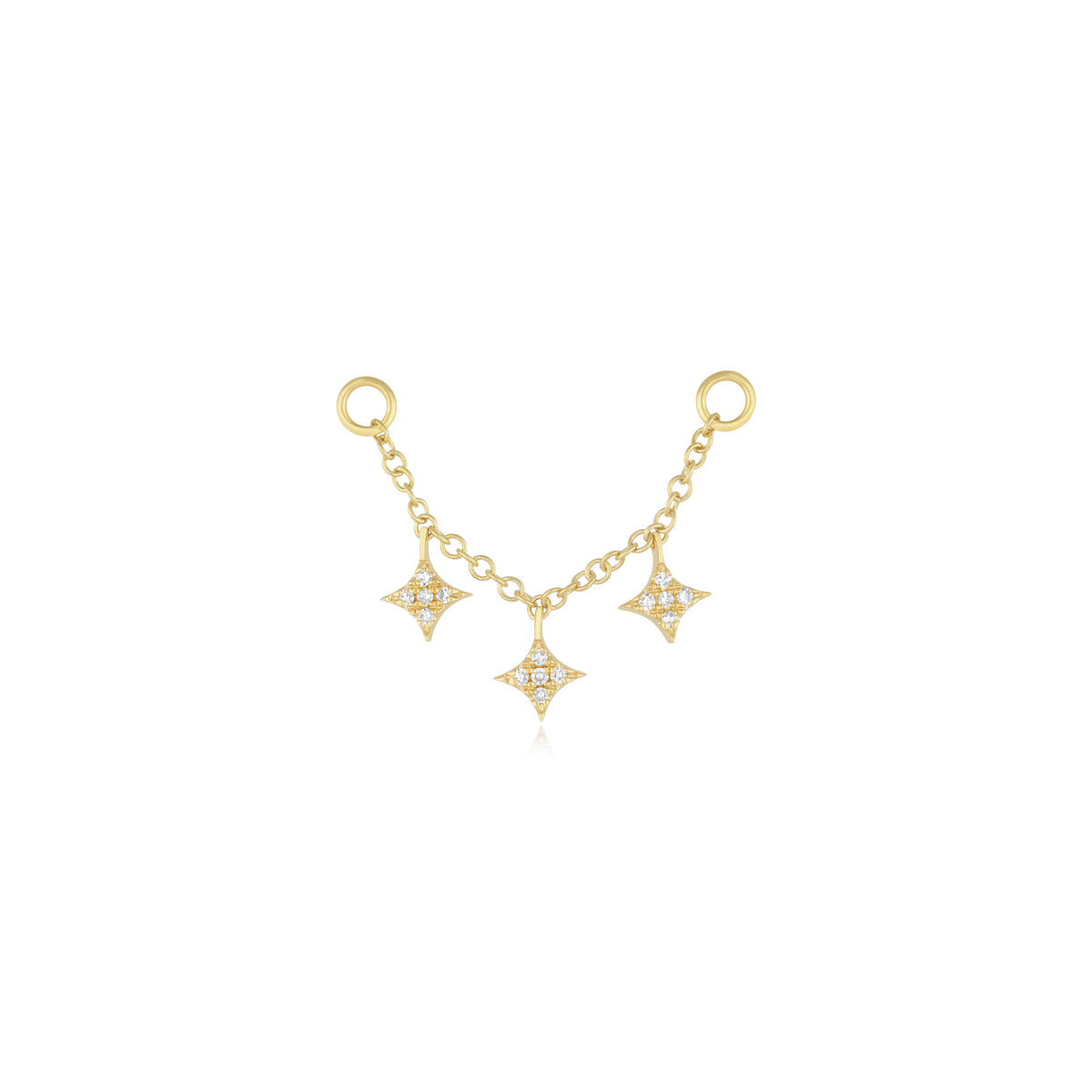 Triple Diamond Sparkle Stud Earring Charm