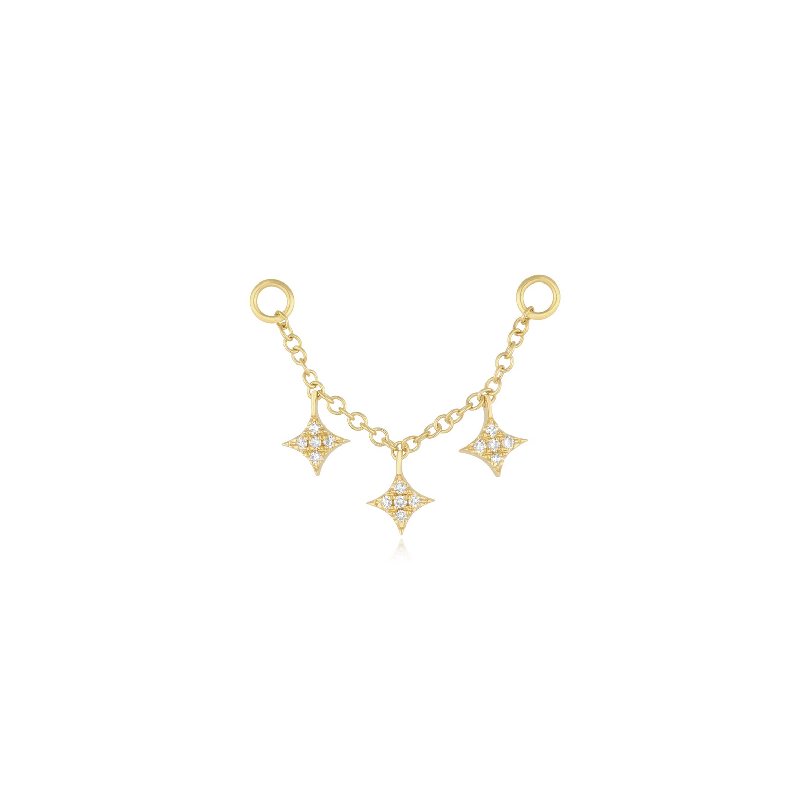 Triple Diamond Sparkle Stud Earring Charm