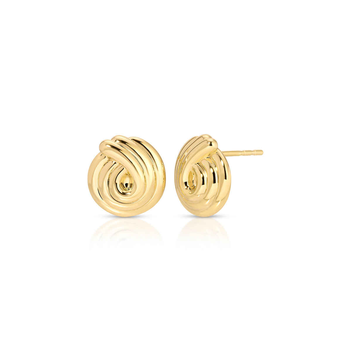 Gold Swirl Stud Earrings